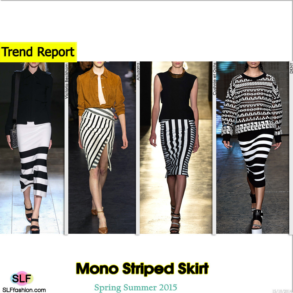 Black and White Mono Striped Skirt Trend for...