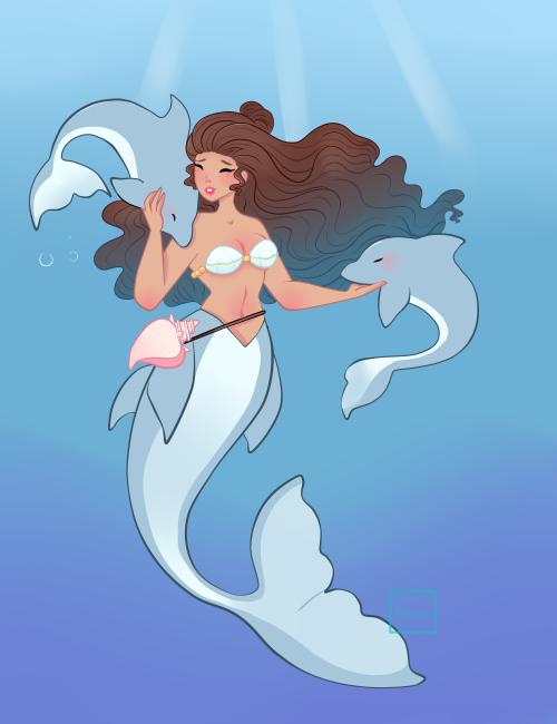 My second MerMay 2020 piece! Dolphin Mermaid <3