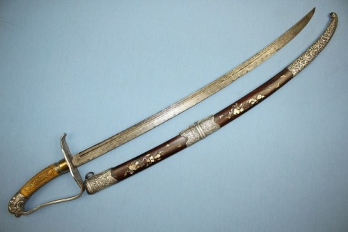 Fine Vietnamese saber with carved antler grip, 19th century.from Swords and Antique Weapons