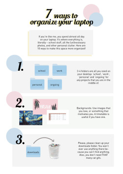 gemlesbo:  officiallystudying: 7 Ways to organize your laptop because we can always be a little more organized on our devices (including myself).  Also you can organize your downloads folder, you don’t have to just dump if you actually use the stuff