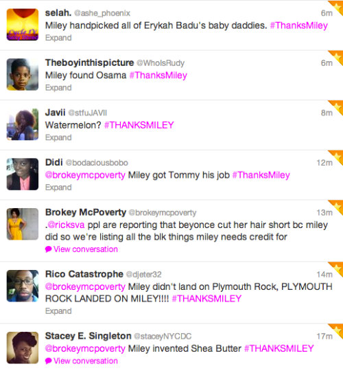 blackfashion:According to just about every news source we have Miley to thanks for Beyonce cutting h