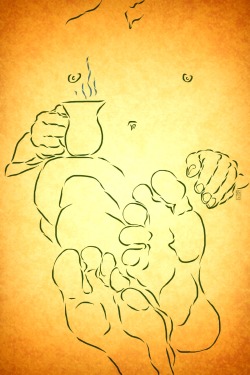 kwa56-blog:Feet up with coffee.Acrylic pens adult photos