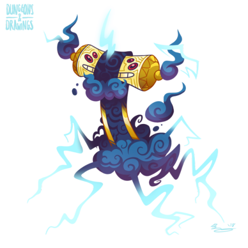 dungeonsanddrawings:STORM ELEMENTALStorm elementals are pretty much perky air elementals. They may b