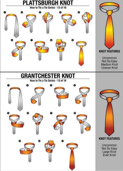 mrcorne:  rolandobi:  lifemadesimple:  A collection of Ways to Tie a Necktie Our other collections: How to fold a shirt Choosing a suit that fits 6 ways to tie a Scarf  try it  Actually, kind of interesting