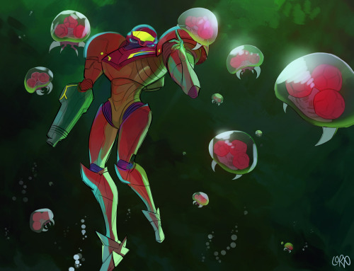 Samus, swimmin with the metroids! (Because I can’t stop looking forward to Metroid Dread)