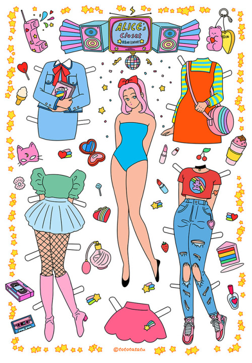 ALICE PAPER DOLL (BLUE &amp; PINK)