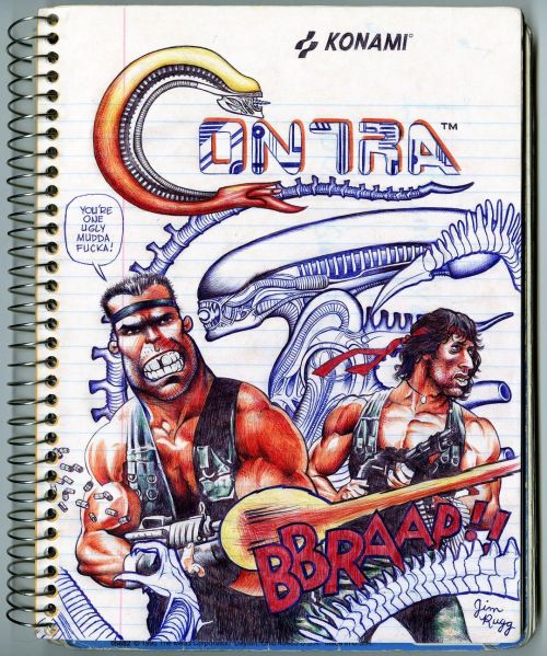 jimrugg: Alien day #ballpointpen #alienday #xenomorph #alien #contra #notebookdrawing #ballpointpena