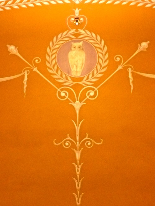 Stenciled Owl Design, Ground Floor Hallway, Library of Congress, Washington, DC 20015.&ldquo;In Gree