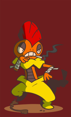 odyssean:  Day 5: Fighting Type - #560 - Scrafty  Look at this punk! Pull up your pants, dummy!!! 