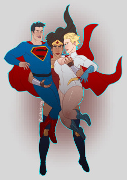 rysketches:  Two Kryptonians One Amazon 