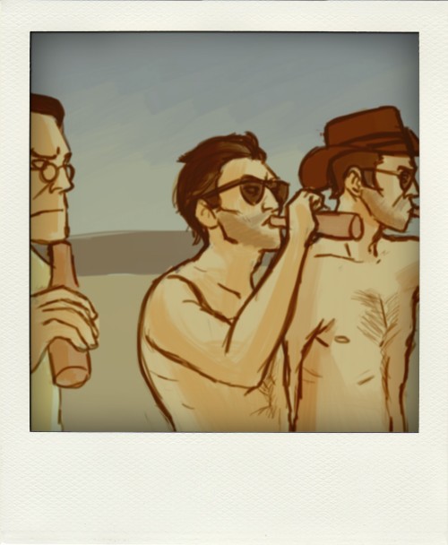 kocheidoodle:  some captions are to be read the real reason the new comic is late is because they’re all having fun with polaroids at the beach 