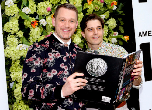 mientus-andrew: Michael Arden and Andy Mientus attend the  American Theatre Wing’s Centennial Book C