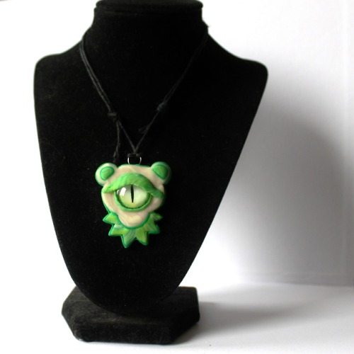 Glow in the Dark Alien Dancing Bear pendant available at etsy.com/shop/lxnd