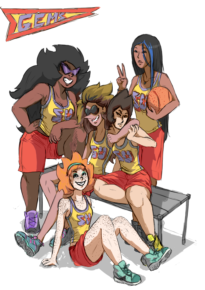 iamthespiderfish:  High School Gems Basketball Team (aka all of the tallest gems
