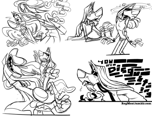 rogmont: Let’s have a huge art dump of some “3 Dog Band” work I’ve scribbled up over the past year. 