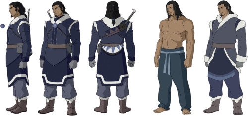 benditlikekorra:  JDS: I’m kind of the default “warrior dude” designer, so I took the initial pass on Tonraq’s design for Book One. By the time we got to Book Two, we knew he was playing a much bigger role and his design needed to be refined.