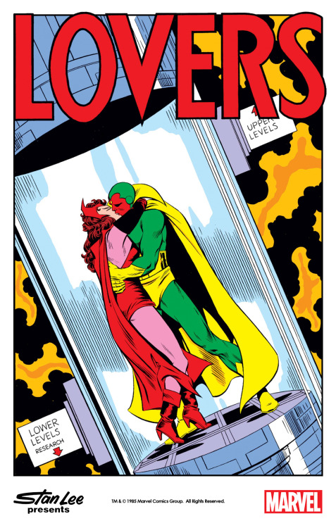 Vision and the Scarlet Witch by Richard Howell with inks by Andy Mushynsky from the splash page of V