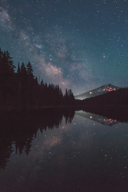 earthlycreations:  Milky Way Over Mt. Bachelor