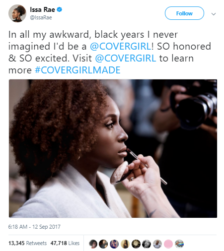 hustleinatrap:Issa Rae announced that she would be the new face of Covergirl. I can’t even explain h