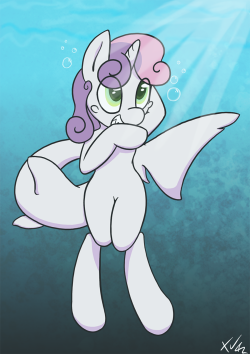 youobviouslyloveoctavia:  xenithion:  As per requested, Sweetie Belle as a Nurse shark pon :3 Hi-Res dA  SHARKBELLE! &lt;3  OMG that is cute~! &lt;3