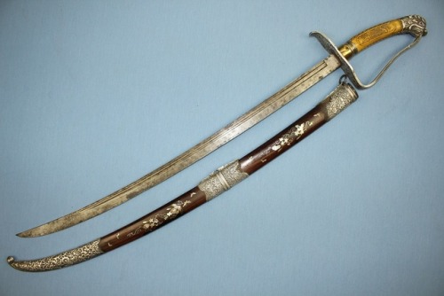 Fine Vietnamese saber with carved antler grip, 19th century.from Swords and Antique Weapons