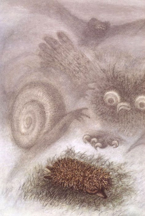 ruscatontheroof: “The Hedgehog in the Fog” S. Kozlov  illustrations by  F.Jarb