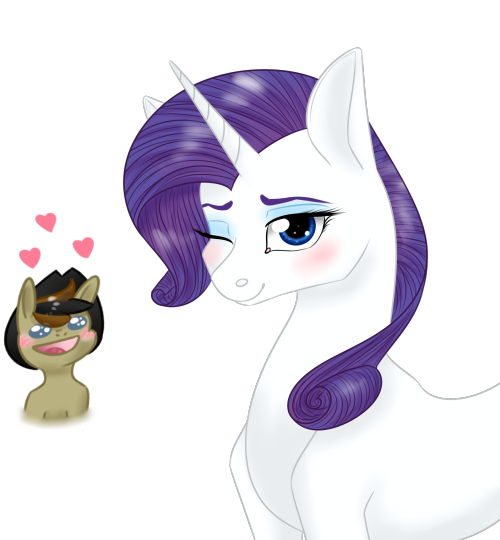 askkensake:  axolotlparty:  my part of the art trade with   askkensake  He asked for a flirty Rarity  Aaah!~ It’s sooo cuuuutee <3 thanks so much I’ll have yours done soon ^//u//^  <3