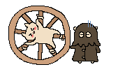 nekogiru:  nekogiru:  nekogiru: *my broken body is rolled around town in a catherine wheel* eek 😳   this is sooo embarrassing omg      executioner rolling me : ok wow -___- super cringe  
