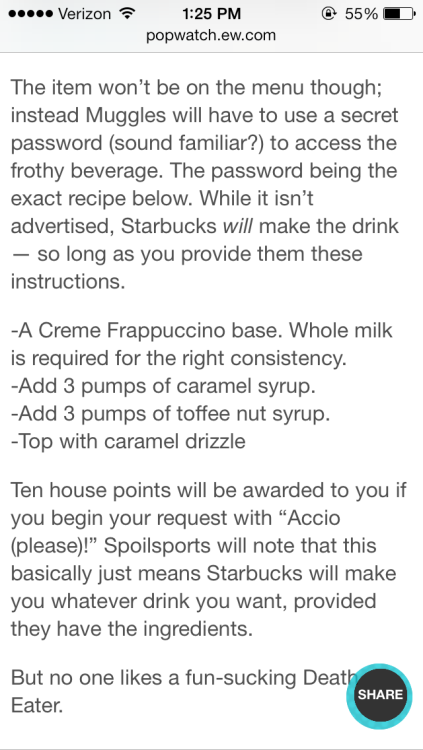 this-is-george-matthew: ButterBeer is Officially at Starbucks.