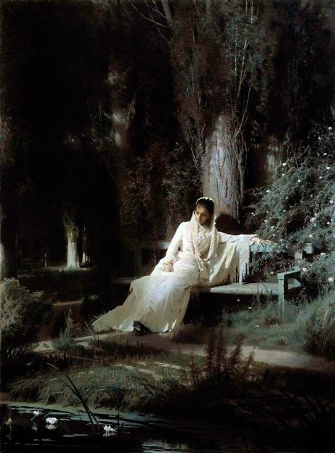 nataliakoptseva:  Ivan Kramskoy  The moonlit night (1880) 