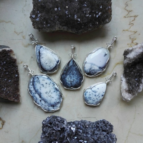 These are dendritic agate pendants I made yesterday for the upcoming shop update. They are so beauti