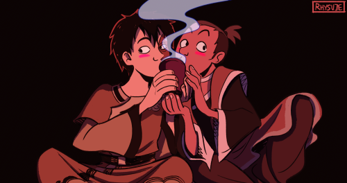 Shy boys + tea(Iroh would approve)(click for better resolution!)