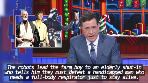 wookieekisses: sandandglass: Stephen Colbert explains Star Wars XD