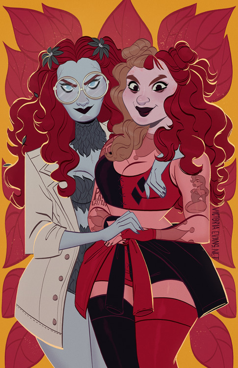 evansvictoria:  I redrew this old drawing of Harley & Ivy 