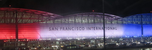 San Francisco International dressed in Red, White and Blue!