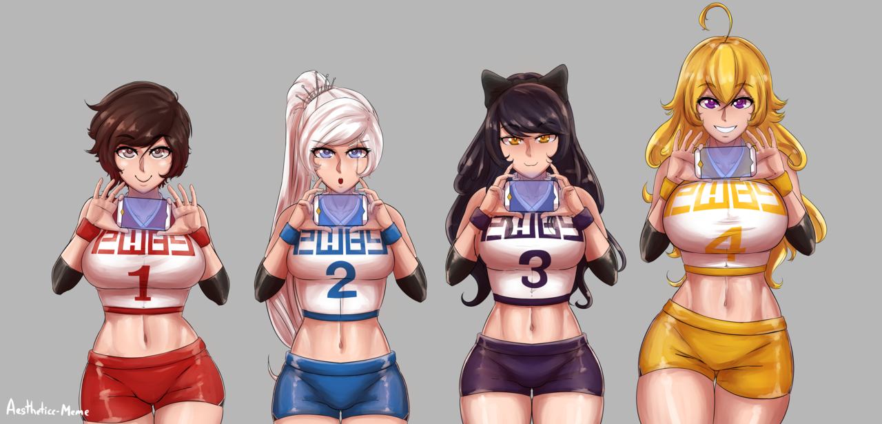 aestheticc-meme:  Team RWBY gym clothes. Forgot to post these today so sorry for