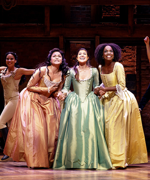 natchios:Karen Olivo, Ari Afsar, and Samantha Marie Ware in the Chicago production of Hamilton
