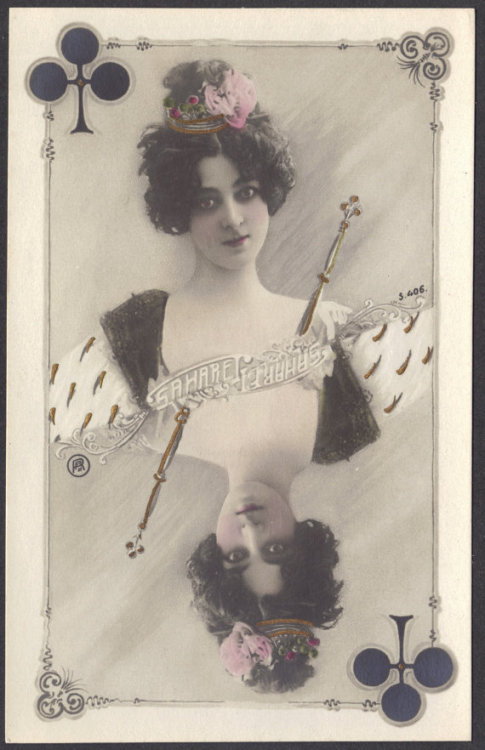 The Four Queens of Belle Epoque Paris. Playing Card Images, circa 1900: Cleo De Merode, Sa