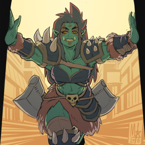 bigmsaxon: Day eight, an orc gal makes an entrance.