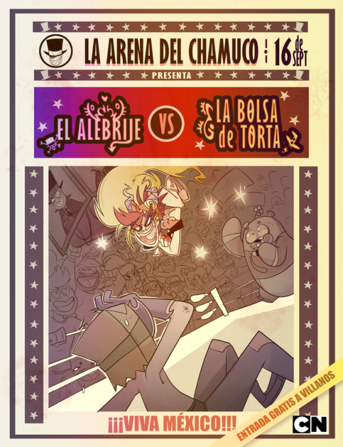 Here’s a Villainous poster I did for 16 de Septiembre! Make your evil bets >;)©Property of Cartoo