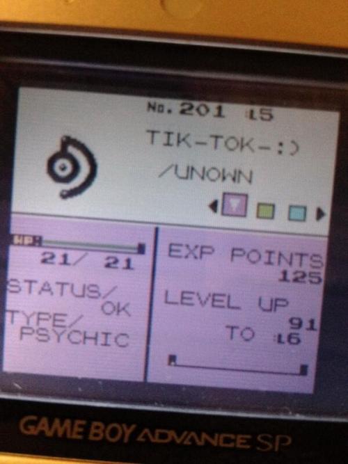 markjl:  i bought pokemon crystal online from someone and their nicknames are possibly the greatest nicknames i have ever encountered 