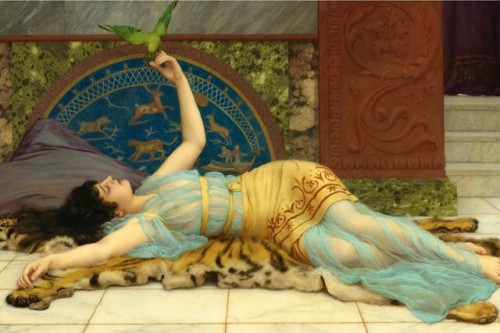 Summer Mood: Dolce Far Niente & Priestess of Bacchus, John William Godward