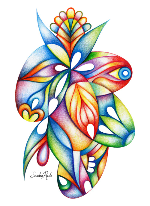 “La semilla” Lápices de colores en papel / “The Seed” Colored pencils on paper / Sandra Rede 2020  w