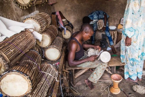 Making of the legendary Nigerian Talking Drums Oyo, Nigeria 