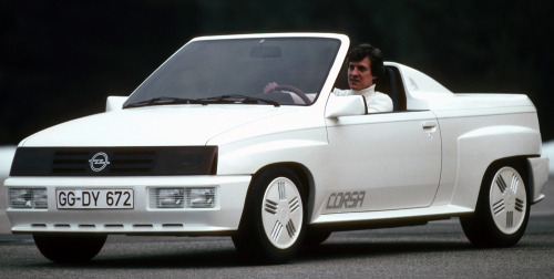 carsthatnevermadeitetc:Opel Corsa Spider Concept, 1982. A convertible prototype based on the first g