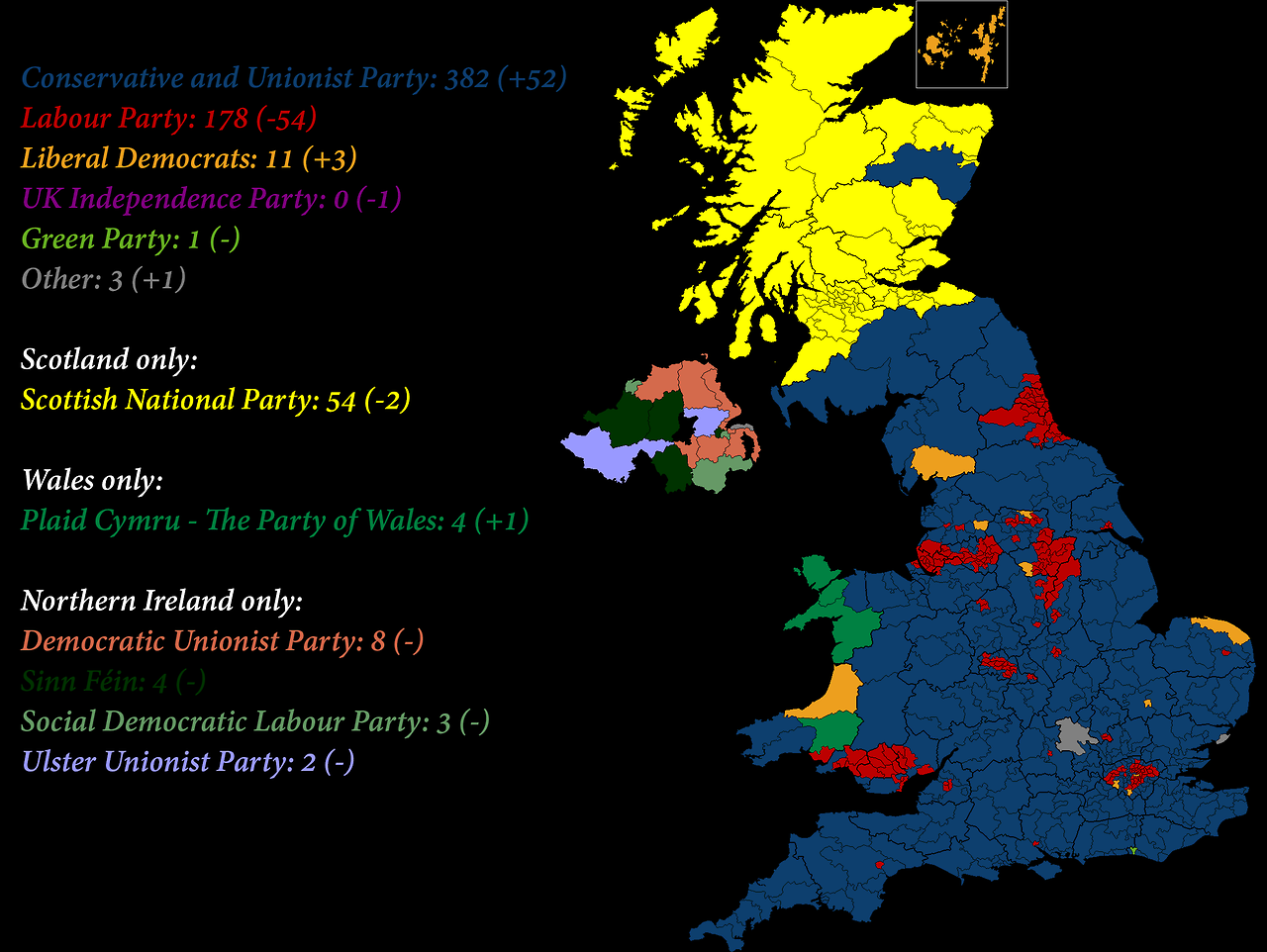 Predicted map of the 2017 UK General Election.