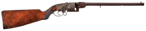 William Harvey patent percussion revolving carbine, mid 19th century.from Rock Island Auction