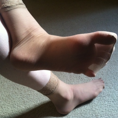 ohmandy56:Showered with nylon gifts! Thank you again for these cute socks &lt;3