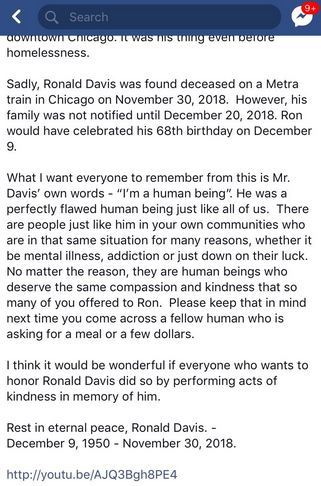 blackqueerblog:  He passed away unfortunately. It truly broke my heart. People need to stop talking down on homeless people and be a bit more compassionate.    