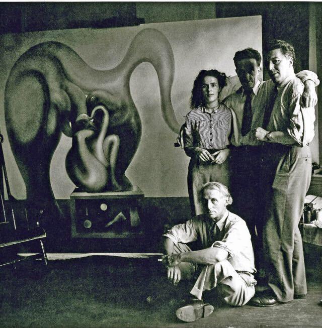 themaninthegreenshirt:  Max Ernst, Leonora Carrington, Marcel Duchamp and André